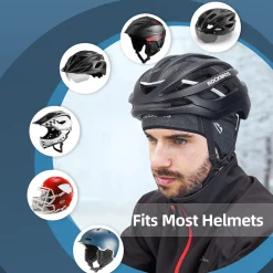 ROCKBROS Winter Skull Cap Helmet Liner, Thermal Cycling Beanie with Glasses Holes