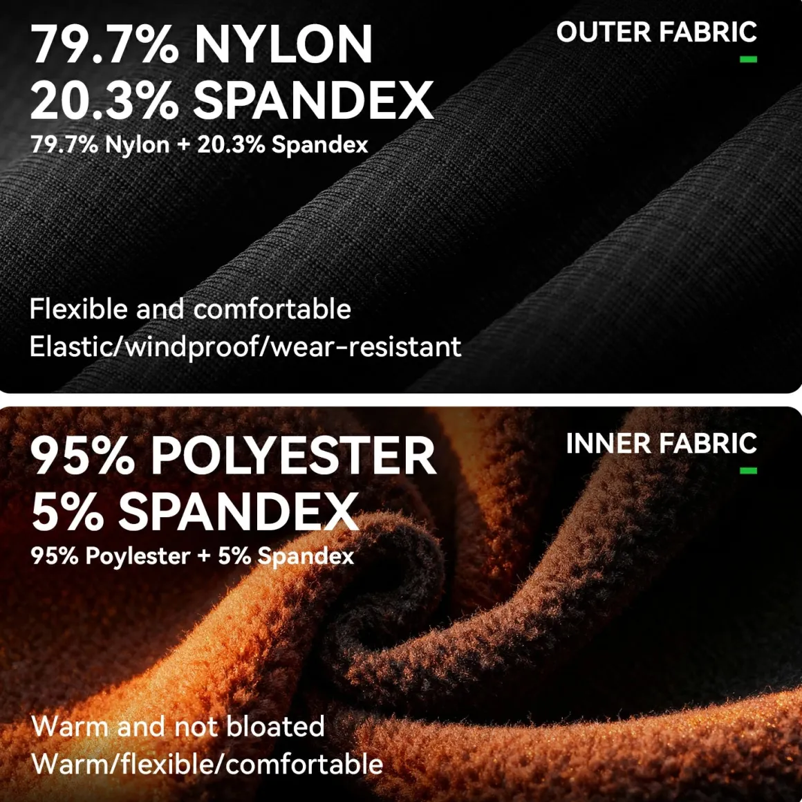 ROCKBROS Winter Sports Fleece Pants – Windproof & Soft for 32~41℉