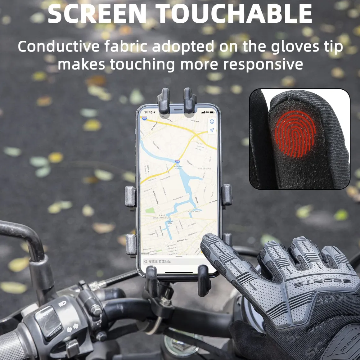 ROCKBROS Winter Touchscreen Motorcycle Gloves with Palm Padding & Knuckle Protection