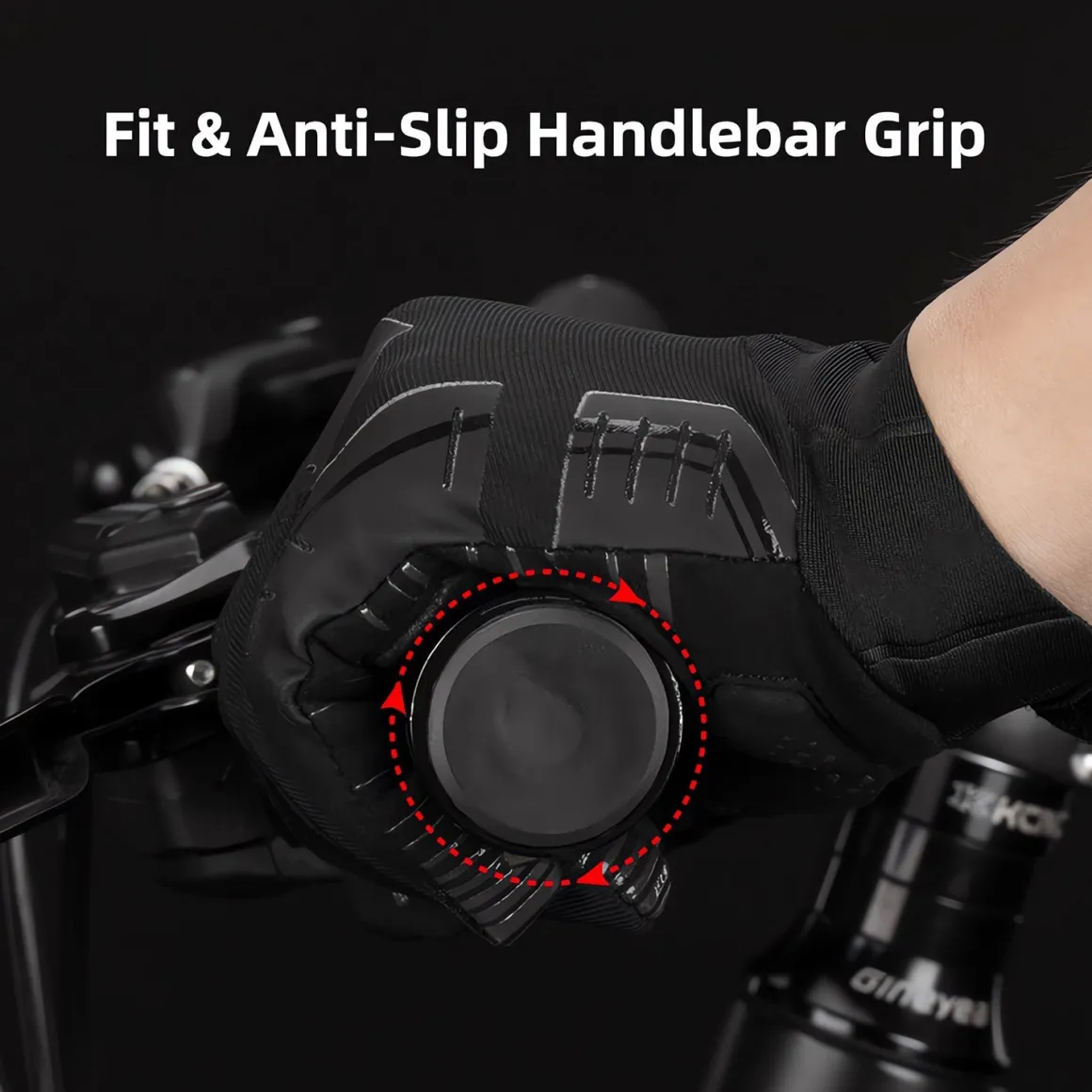 ROCKBROS Winter Windproof Silicone Full-Finger Cycling Gloves