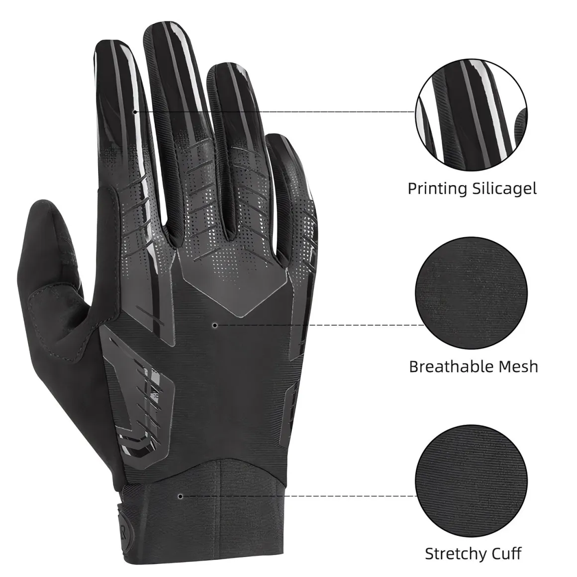 ROCKBROS Winter Windproof Silicone Full-Finger Cycling Gloves