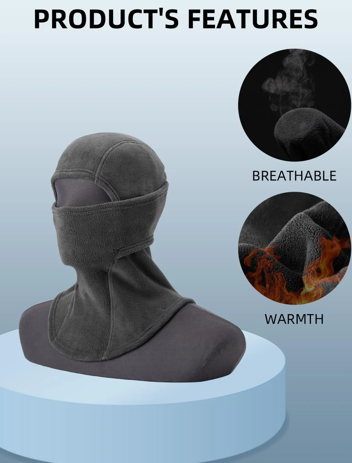 ROCKBROS Winter Windproof Thermal Fleece Balaclava Ski Mask for Men Women