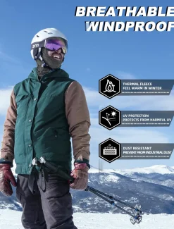 ROCKBROS Winter Windproof Thermal Fleece Balaclava Ski Mask for Men Women