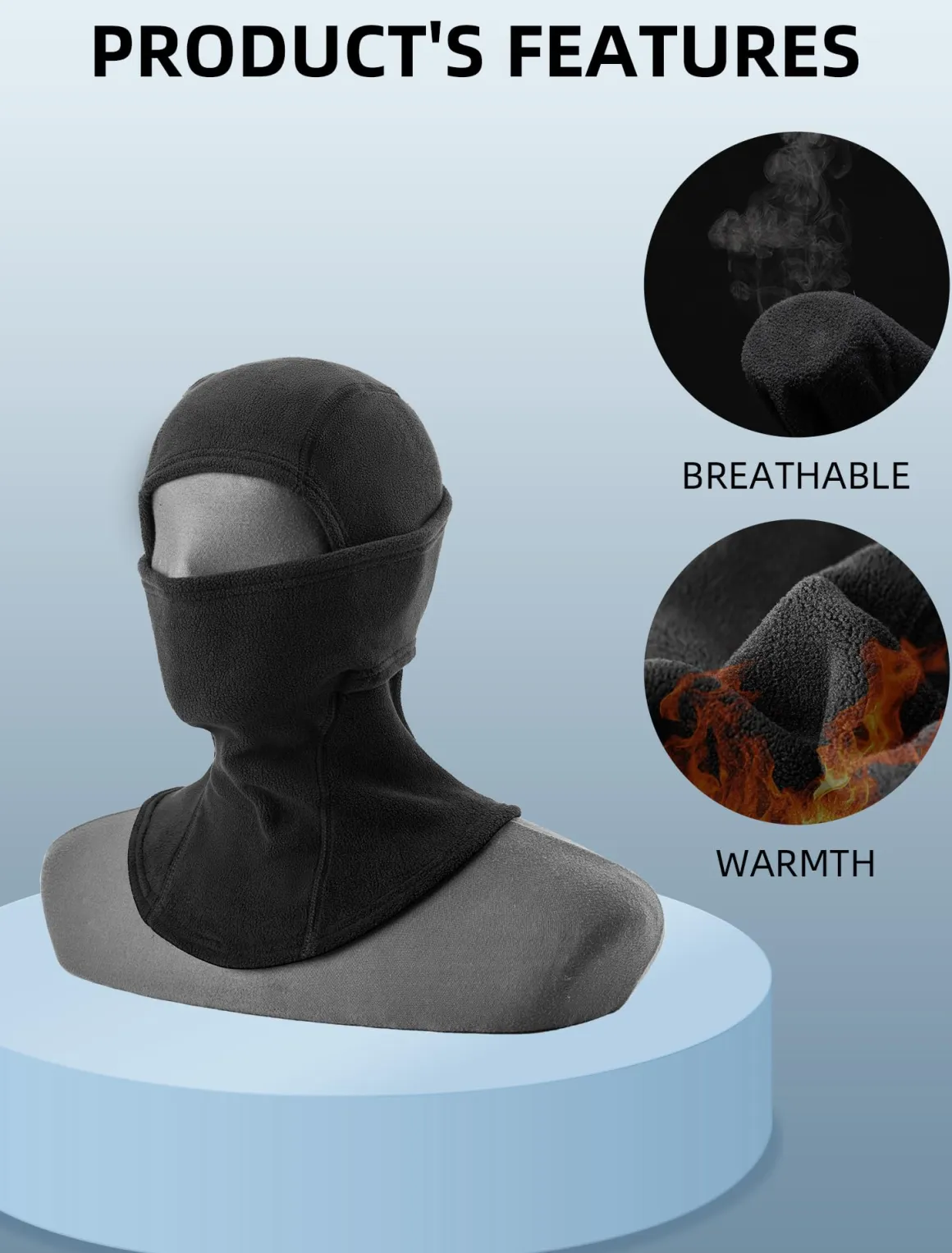 ROCKBROS Winter Windproof Thermal Fleece Balaclava Ski Mask for Men Women