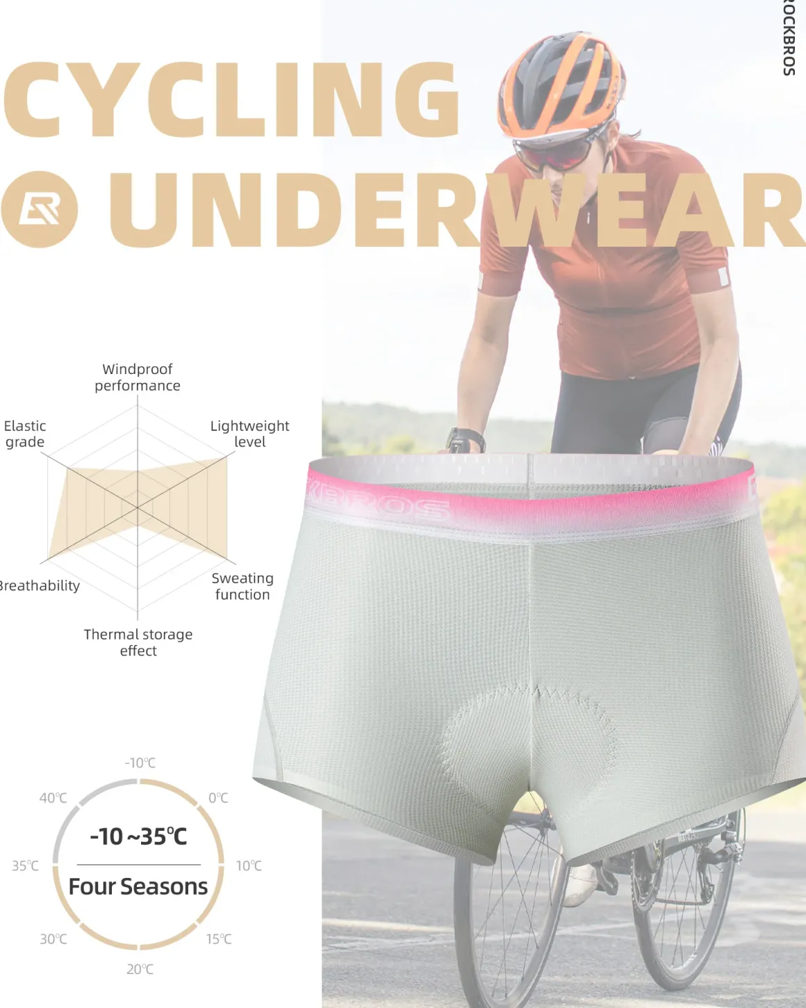 ROCKBROS Women’s Cycling Underwear 4D Padded Bike Shorts