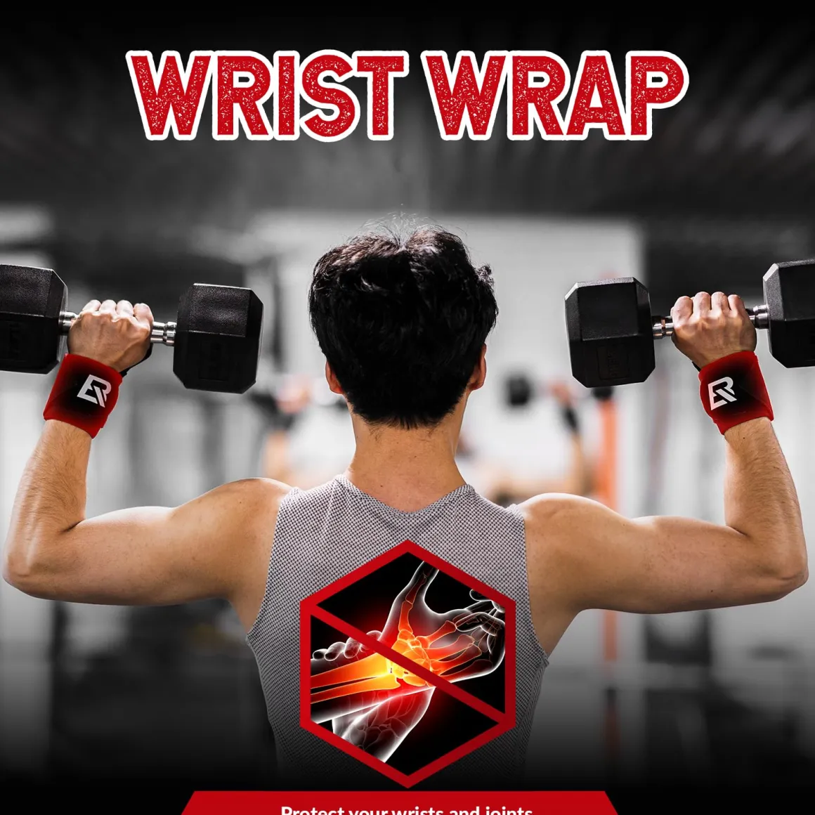 ROCKBROS 22” Wrist Wraps with Thumb Loop Premium Quality for Weightlifting