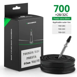 ROCKBROS 700X23/25/28/35C Road Bike Inner Tube 48mm Presta/Schrader Valve High Self Sealing Butyl Rubber