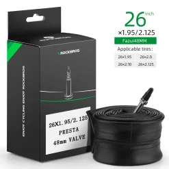 ROCKBROS 26'/27.5'X1.95/2.125 Mountain Bike Inner Tube 48mm Presta/Schrader Valve High Self Sealing Butyl Rubber