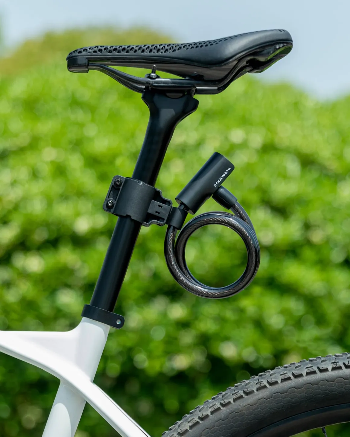 ROCKRBOS Bike Cable Lock with Key, ABS Lock Shell, 2 Keys & 1 Mount Bracket
