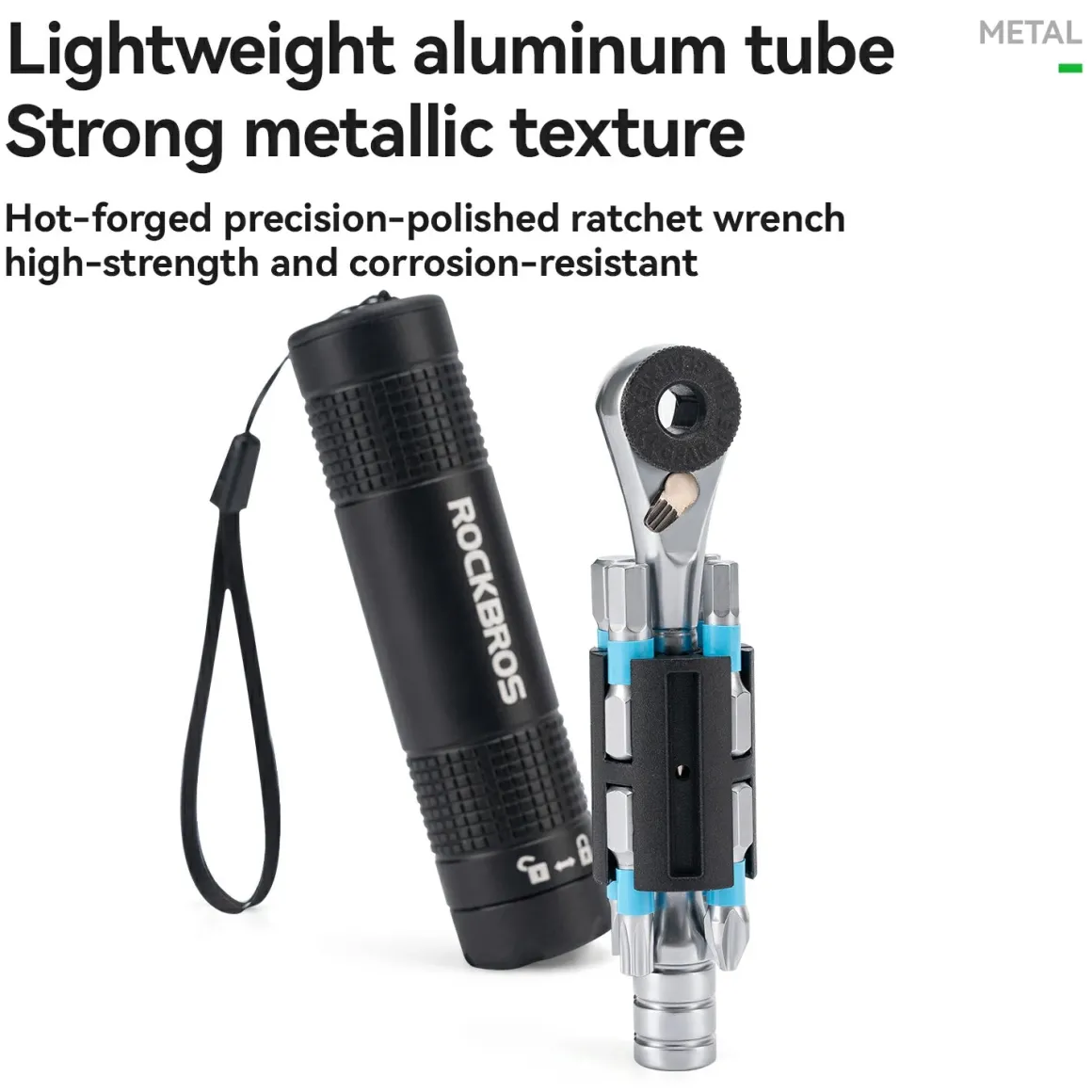S2 Alloy 1/4" Drive Ratchet Handle 72-Tooth Compact Bike Repair Kit with 8 Bits