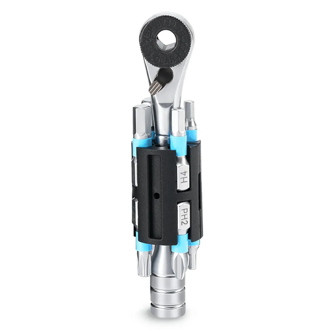 S2 Alloy 1/4" Drive Ratchet Handle 72-Tooth Compact Bike Repair Kit with 8 Bits