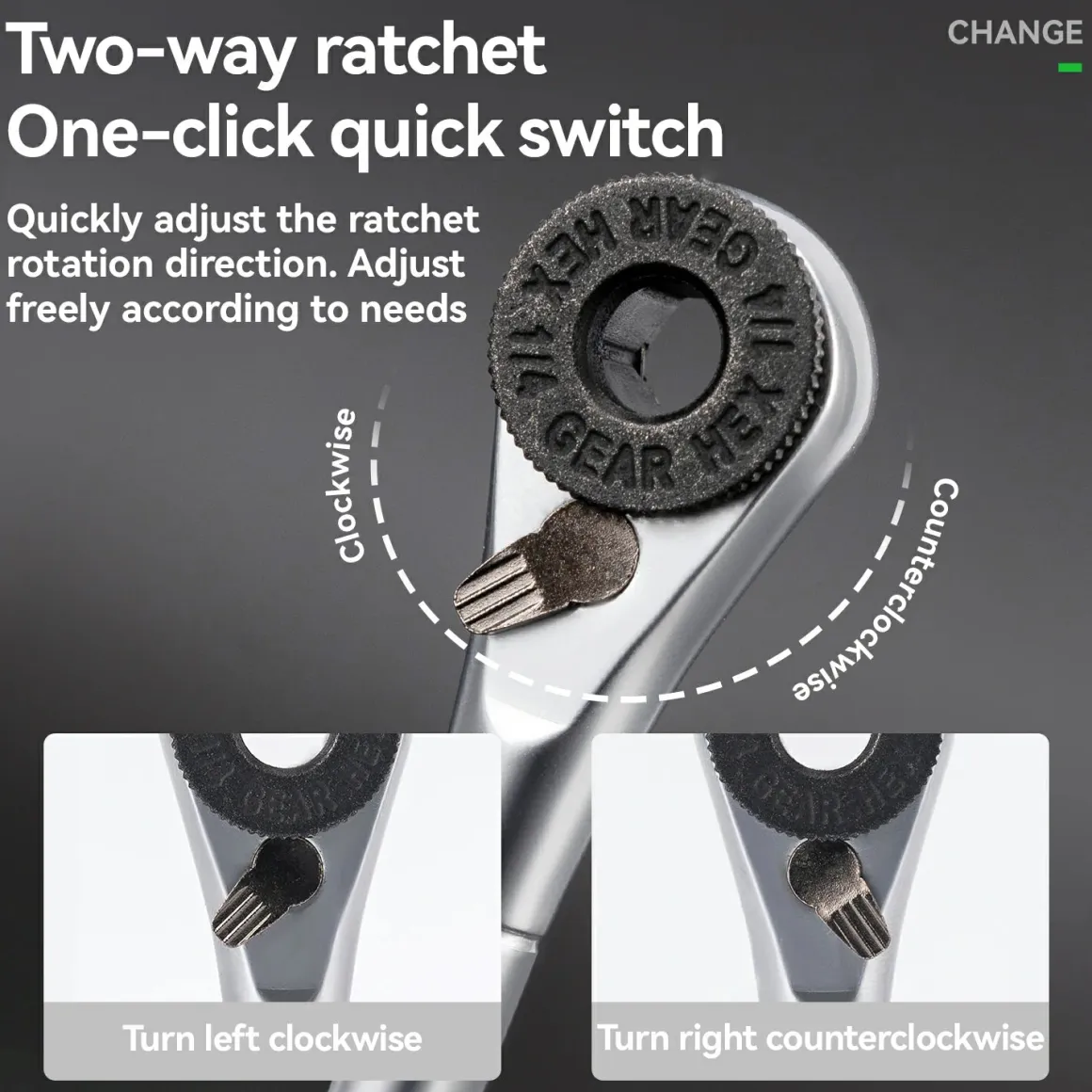S2 Alloy 1/4" Drive Ratchet Handle 72-Tooth Compact Bike Repair Kit with 8 Bits