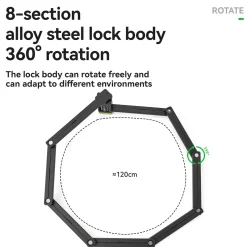 8-Section Folding Combination Bike Lock