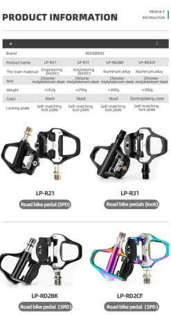 Self-Lock Road Bike Pedals with Shimano SPD-SL/Look KEO Cleat System (Pair)