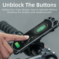 Silicone Phone Holder for Bikes, Strollers– Fits 4.0