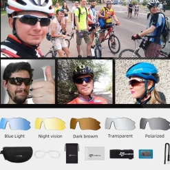 Slim Polarized Sports Sunglasses with 4 Lenses