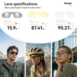 SP402 Polarized Glasses 3 Replaceable Lenses UV400