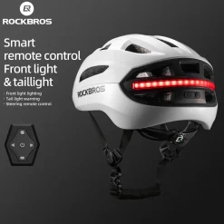 Steering Remote Smart Riding Helmet with Bike Headlight and Tail Light GlowGuard