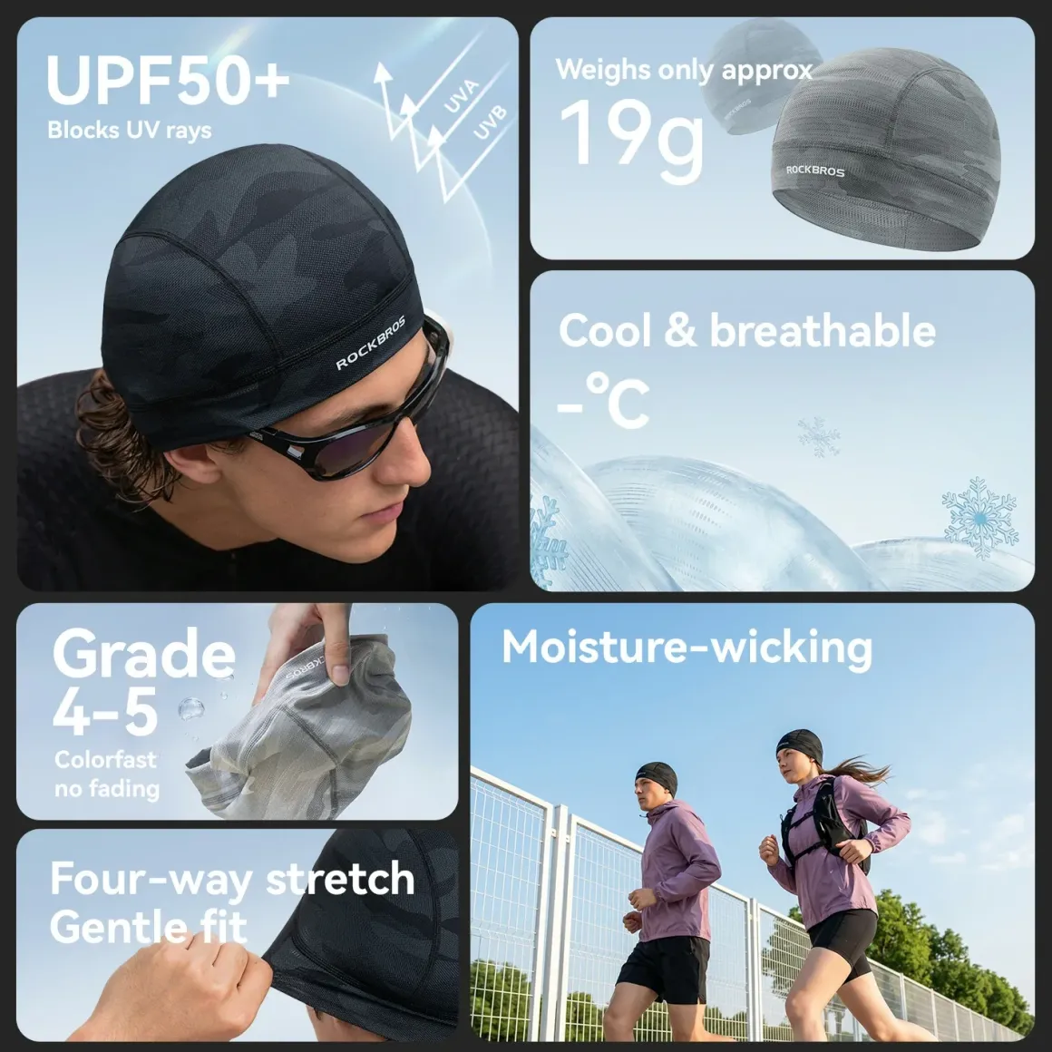 Summer Cycling Cap UV Protection Breathable Helmet Liner