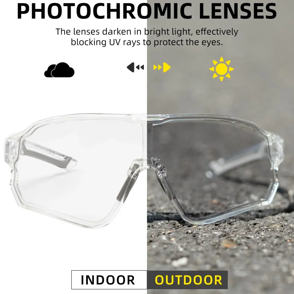 Thickened PC Lens Photochromic Sunglasses (UV400)