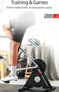 ThinkRider A1 Bike Trainer 11-Speed Cassette ANT+ Bluetooth Simulates 3% Slope