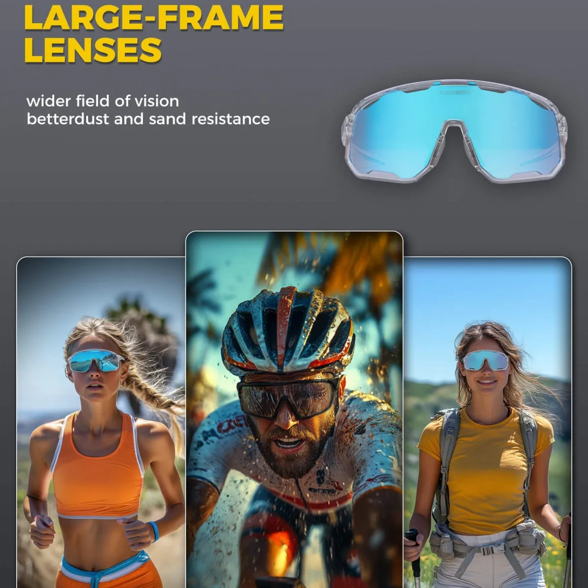 Transparent Windproof Polarized Cycling Glasses