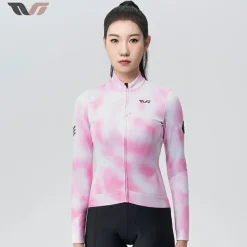 TVI Cycling Jersey Fleece Long Sleeve for 41–68 °F-Fantasy Pink