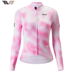 TVI Cycling Jersey Fleece Long Sleeve for 41–68 °F-Fantasy Pink