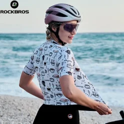 TVI ROCKBROS Elements Print Female Cycling Top Short-Sleeved Jersey