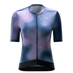 TVI Women’s Cycling Jersey Breathable Short Sleeve Navy Blue