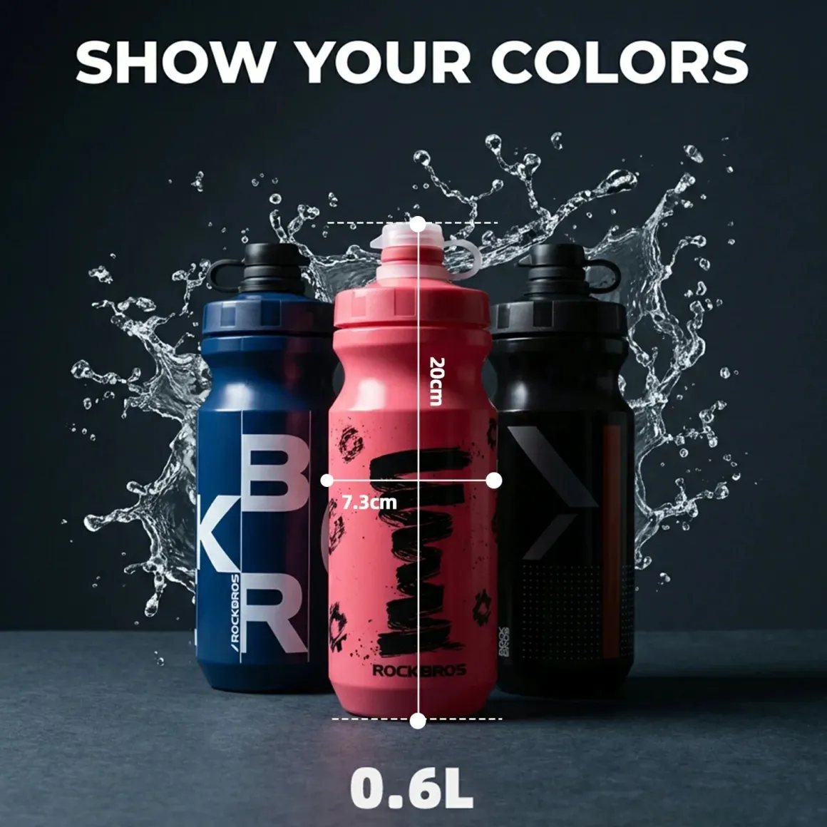 Twin Pack 600ml Cycling Water Bottles for Bike Riding