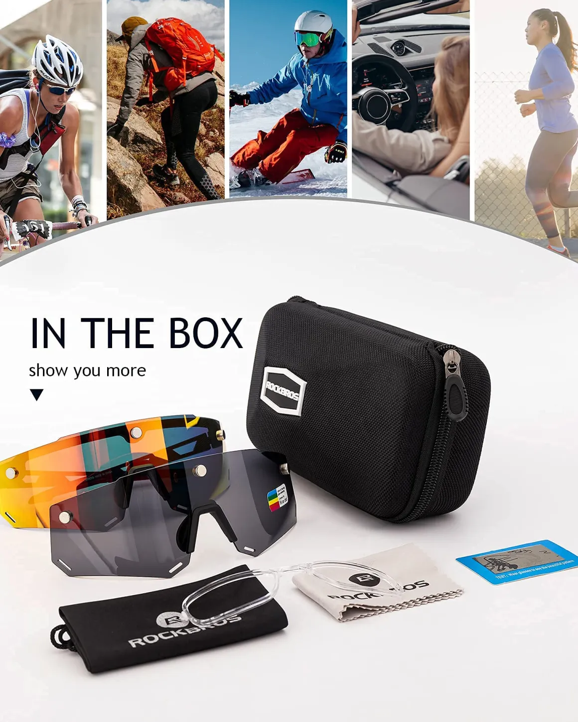 Unisex Polarized Cycling Glasses with 2 Replaceable Lenses