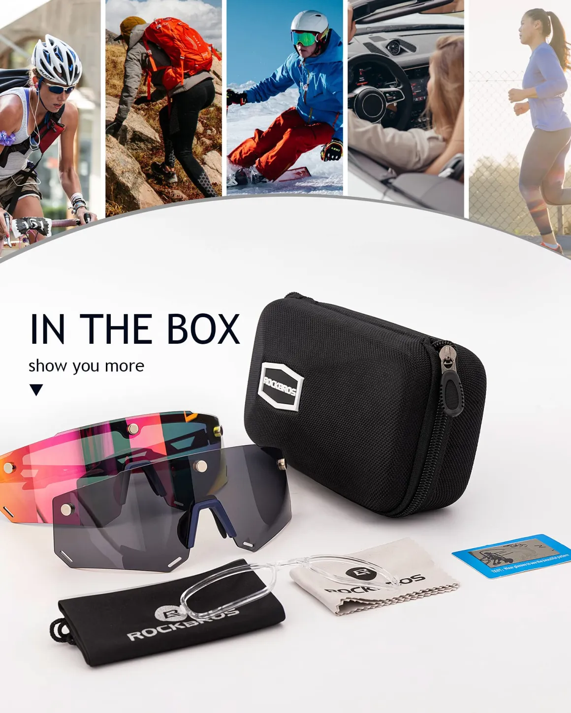 Unisex Polarized Cycling Glasses with 2 Replaceable Lenses
