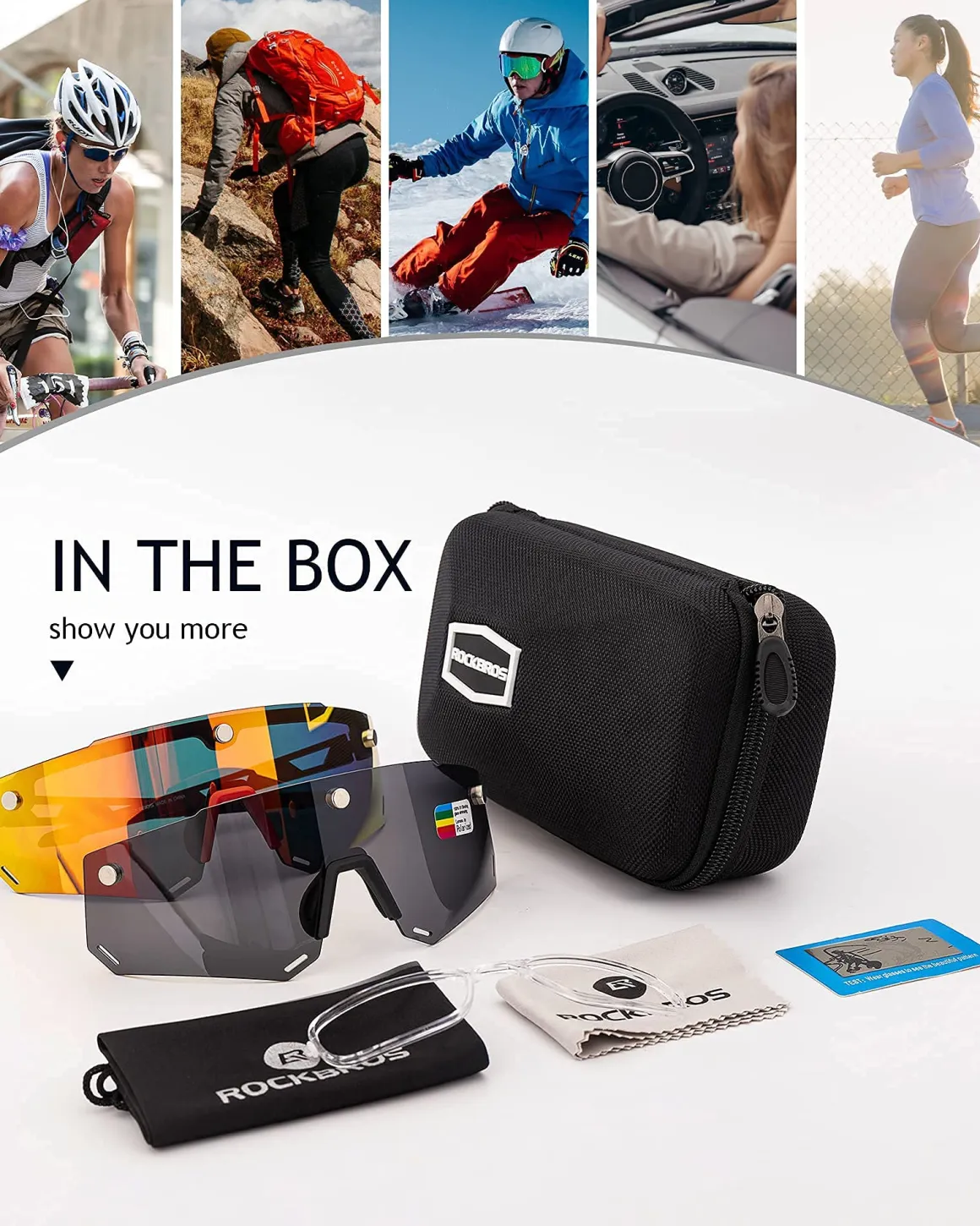 Unisex Polarized Cycling Glasses with 2 Replaceable Lenses