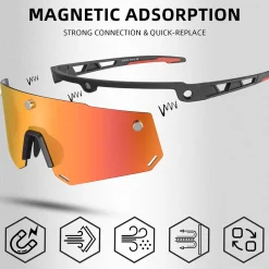 Unisex Polarized Cycling Glasses with 2 Replaceable Lenses