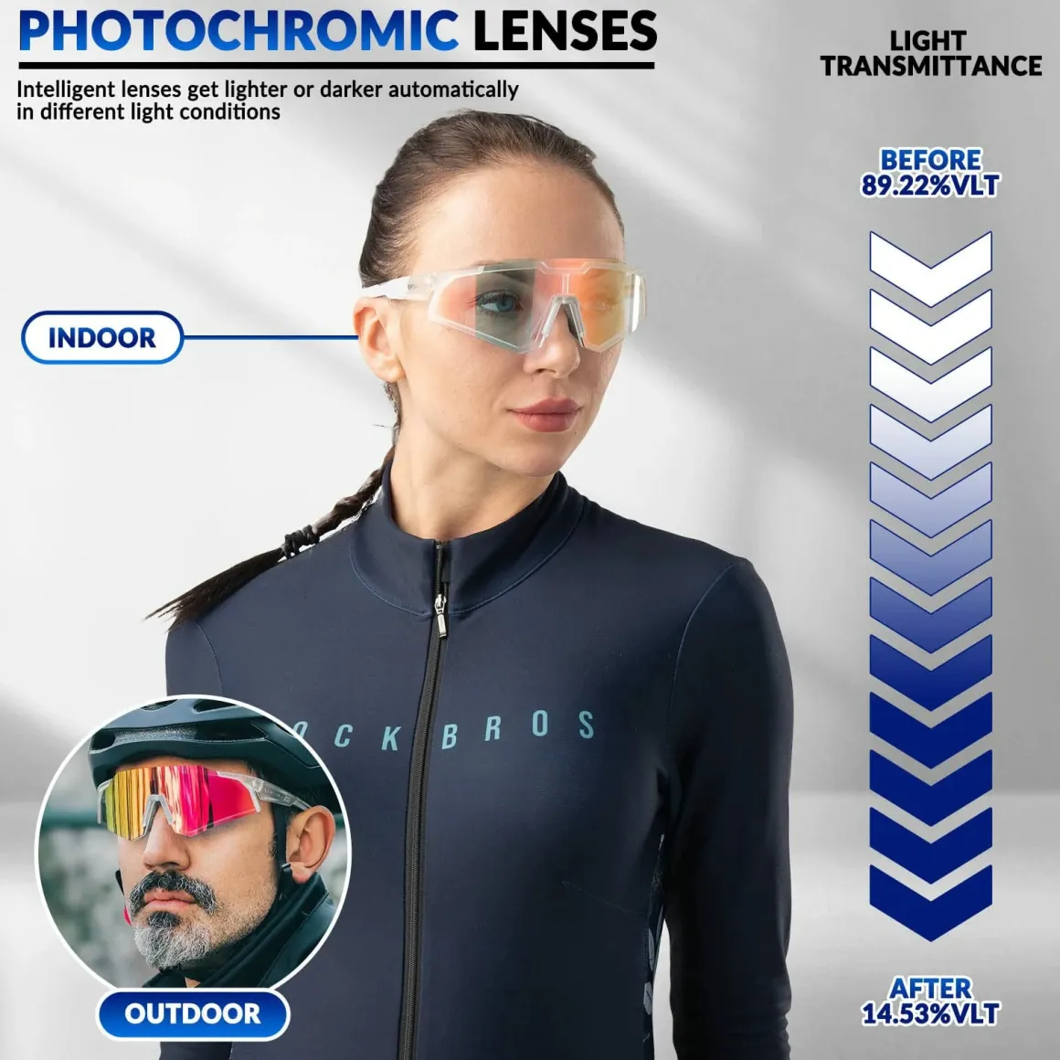 Unisex Transition Sports Sunglasses for Cycling