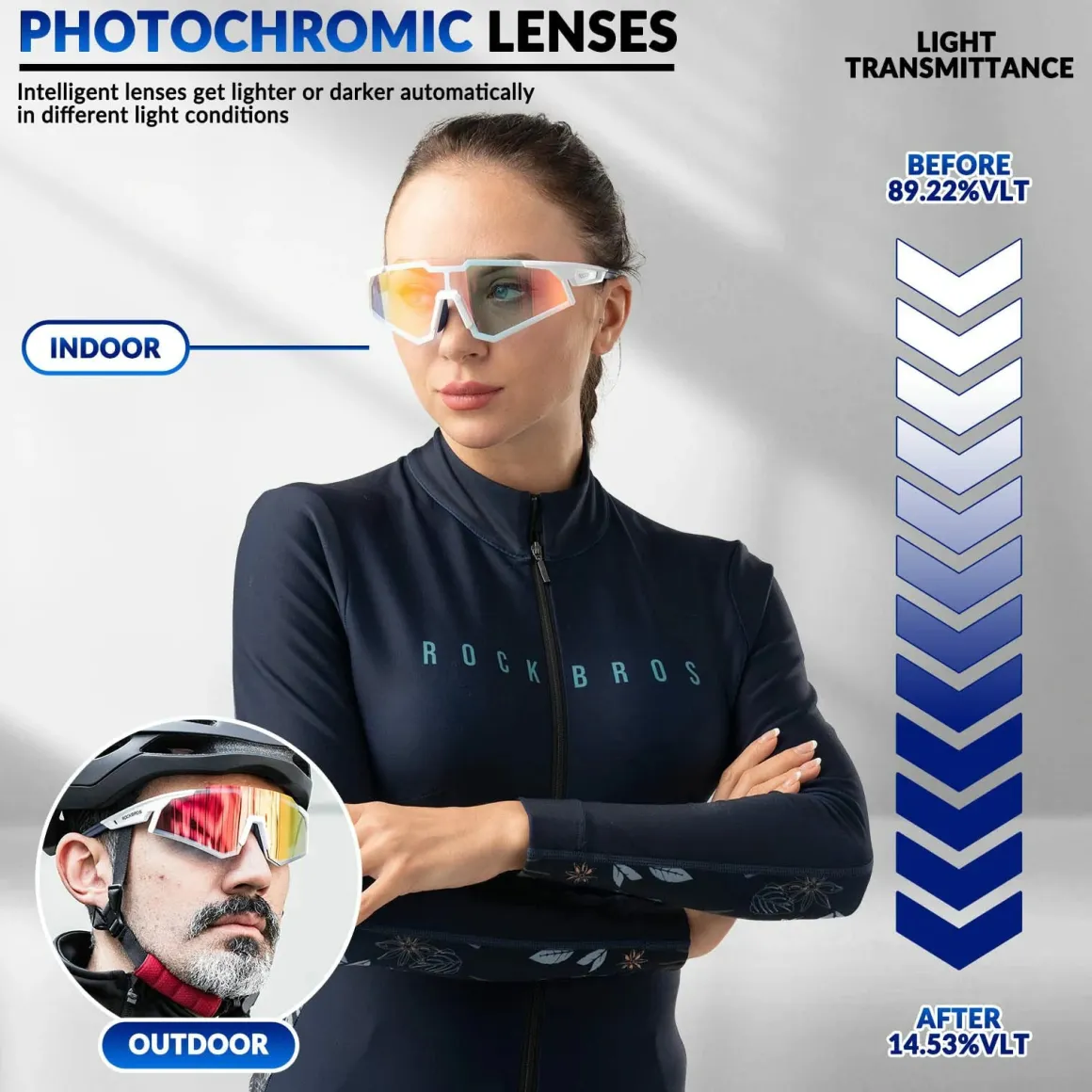 Unisex Transition Sports Sunglasses for Cycling