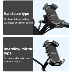 Universal Bike Phone Holder for Handlebar & Mirror