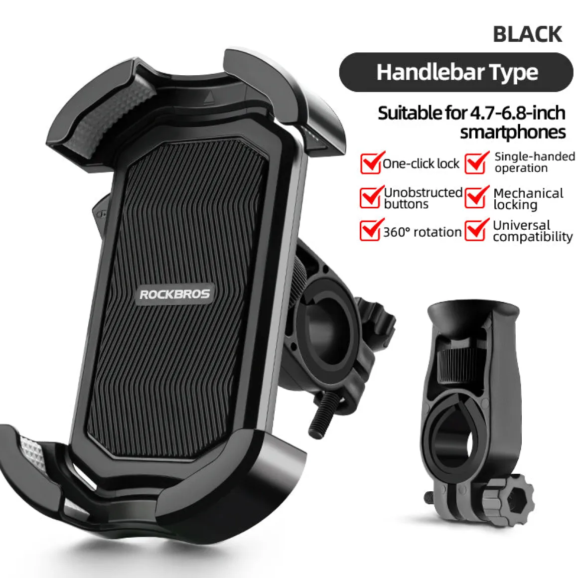 Universal Bike Phone Holder for Handlebar & Mirror