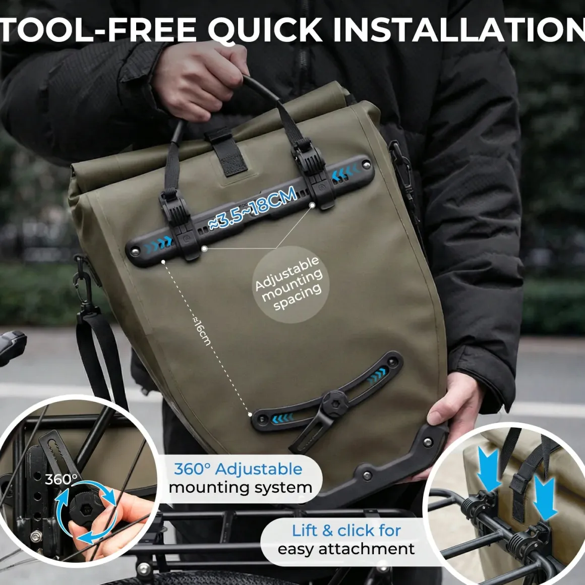 Waterproof Bike Pannier Bag 20L AS-166