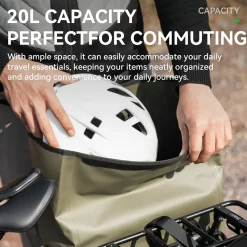 Waterproof Bike Rack Bag 20L Roll-Top Rear Pannier