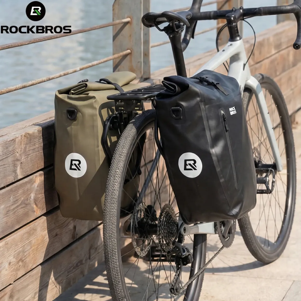 Waterproof Bike Rack Bag 20L Roll-Top Rear Pannier