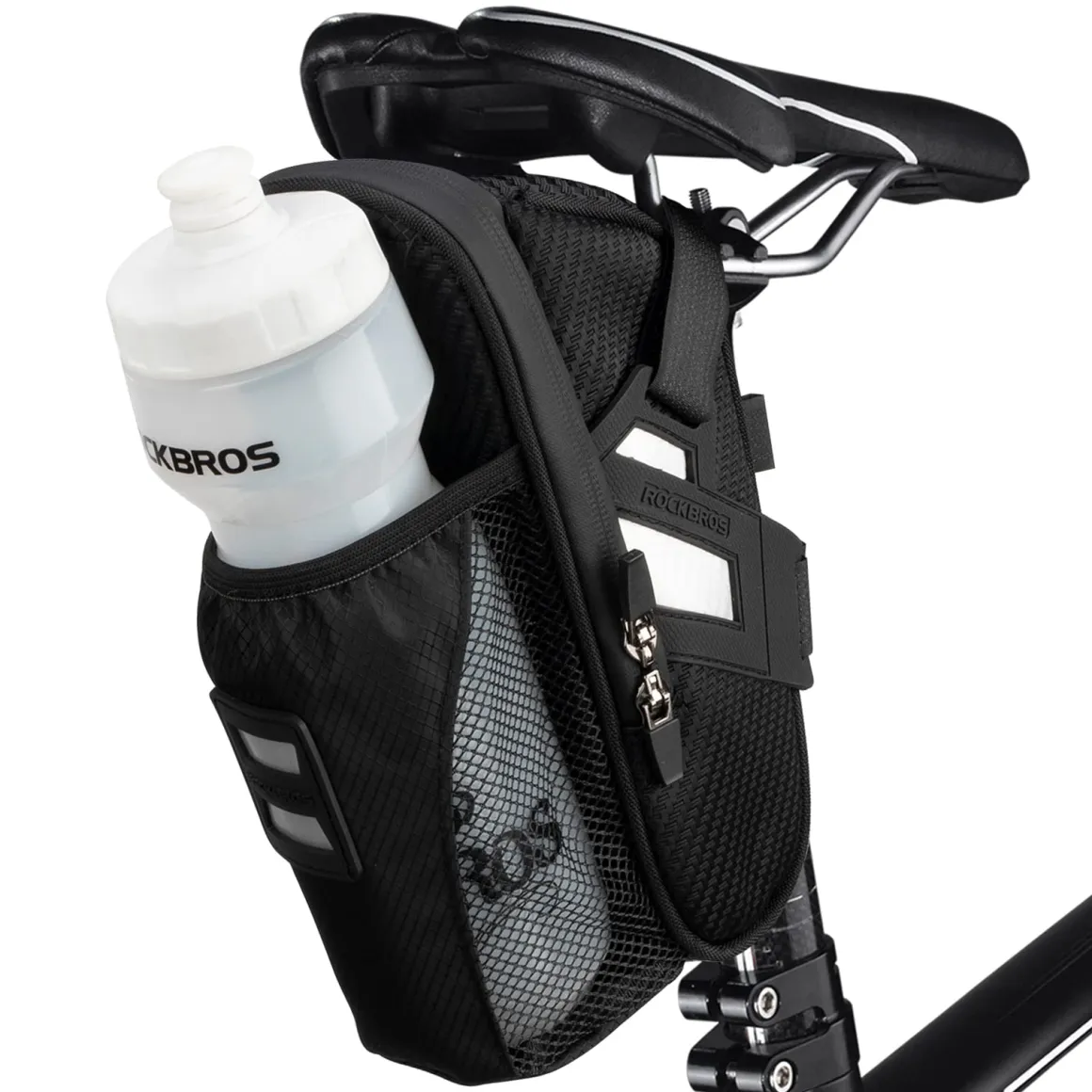 Waterproof Bike Saddle Bag with Bottle Holder