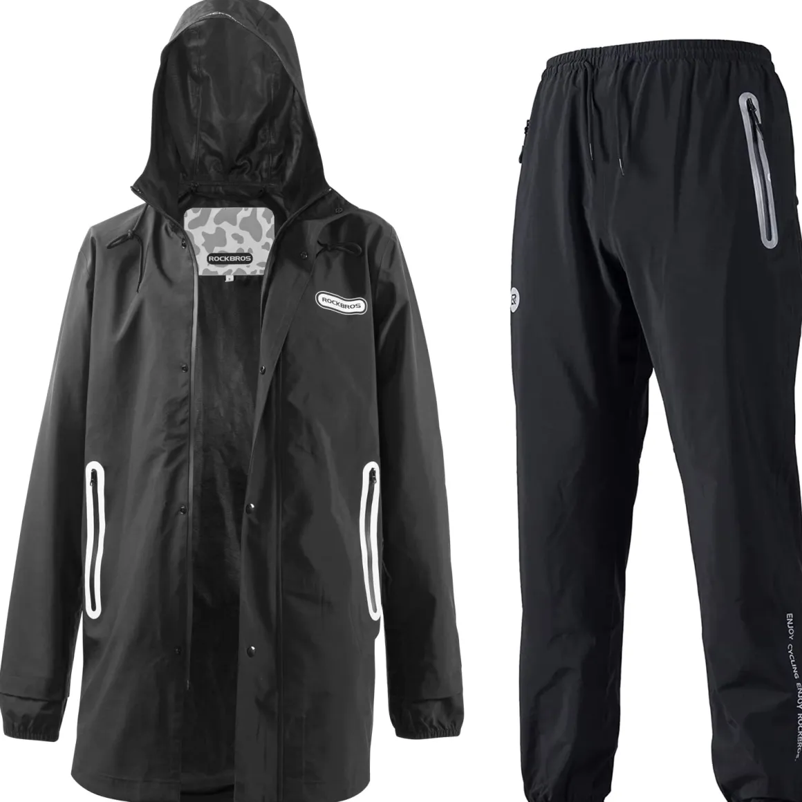 Waterproof Raincoat & Overtrousers for Men Women with Reflective