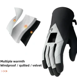 Winter Long-Finger Gloves Windproof Velvet