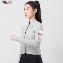 Women's Fleece Cycling Jersey Lightweight for 41–68 °F