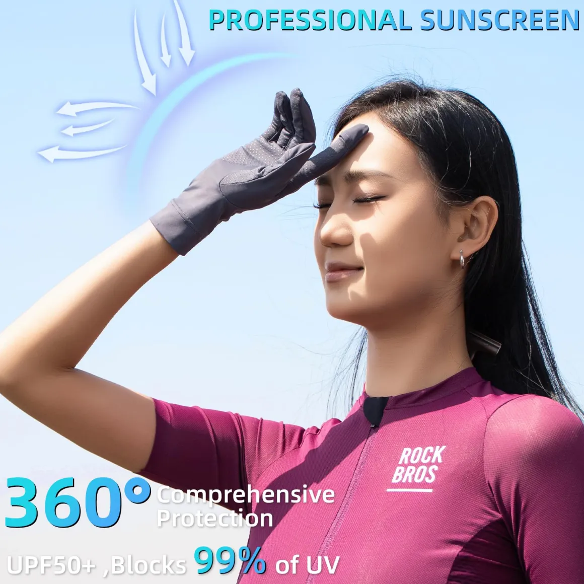 Women’s Sunscreen Gloves Anti-Skid Ice Silk Gloves
